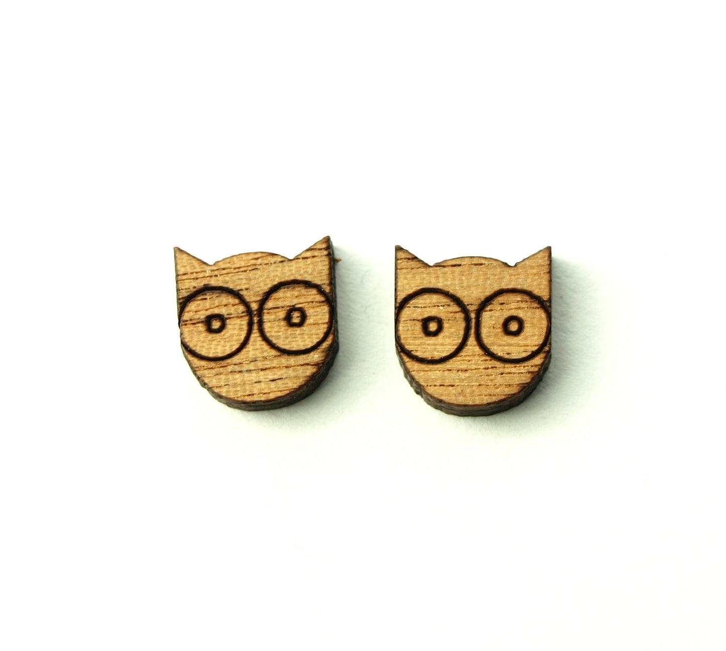 Ohrstecker Eule Vogel Uhu Holz Ohrringe Stecker nach Wahl