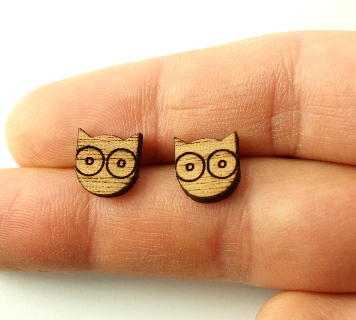 Ohrstecker Eule Vogel Uhu Holz Ohrringe Stecker nach Wahl