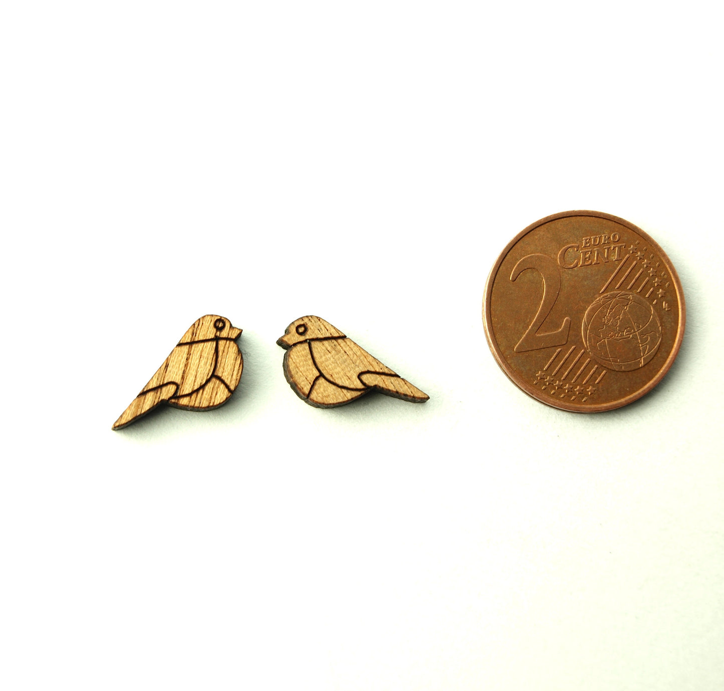Ohrstecker Vögel Spatz Meise Holz Ohrringe Stecker nach Wahl