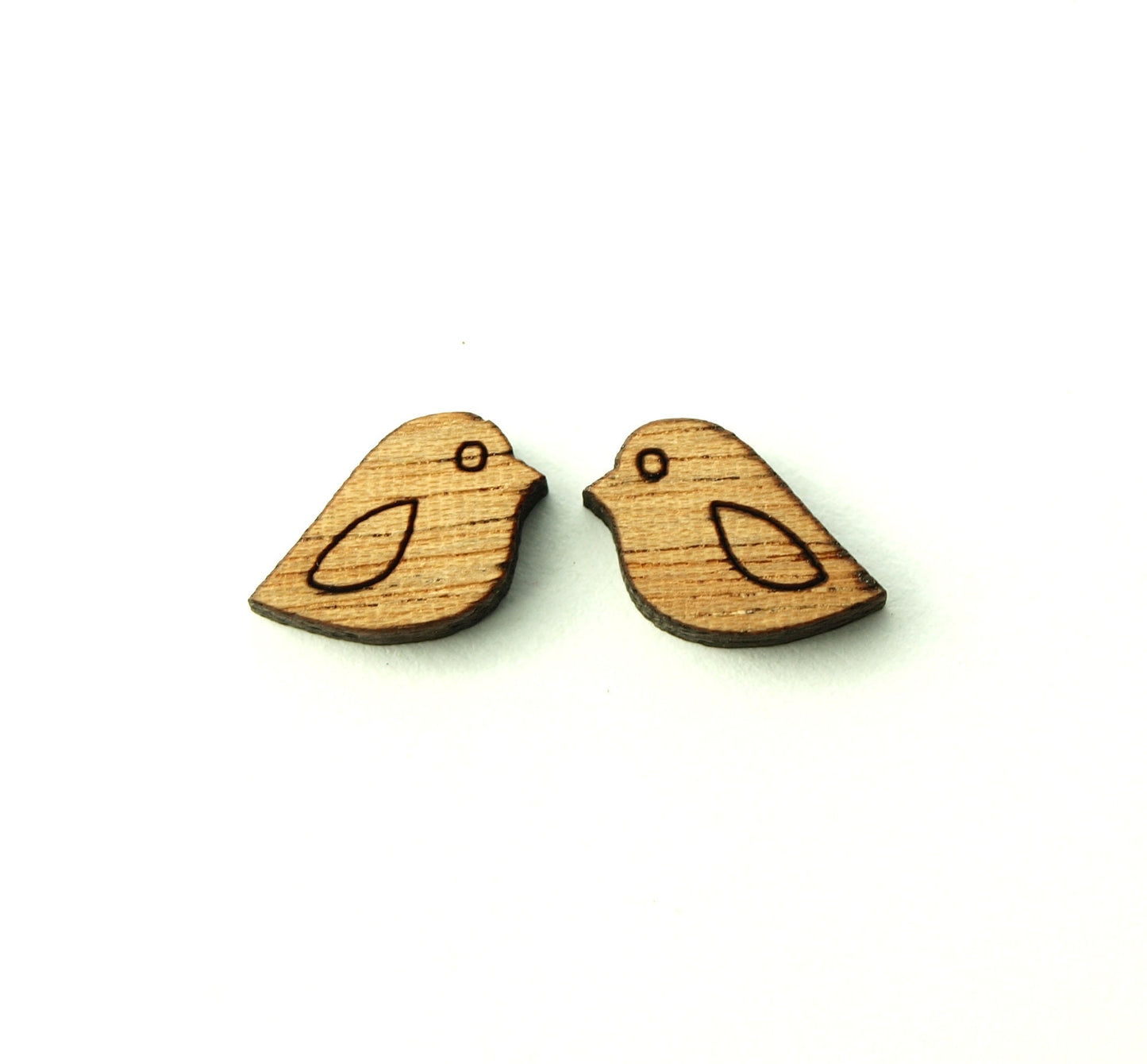 Ohrstecker Vögel Spatz Meise Holz Ohrringe Stecker nach Wahl