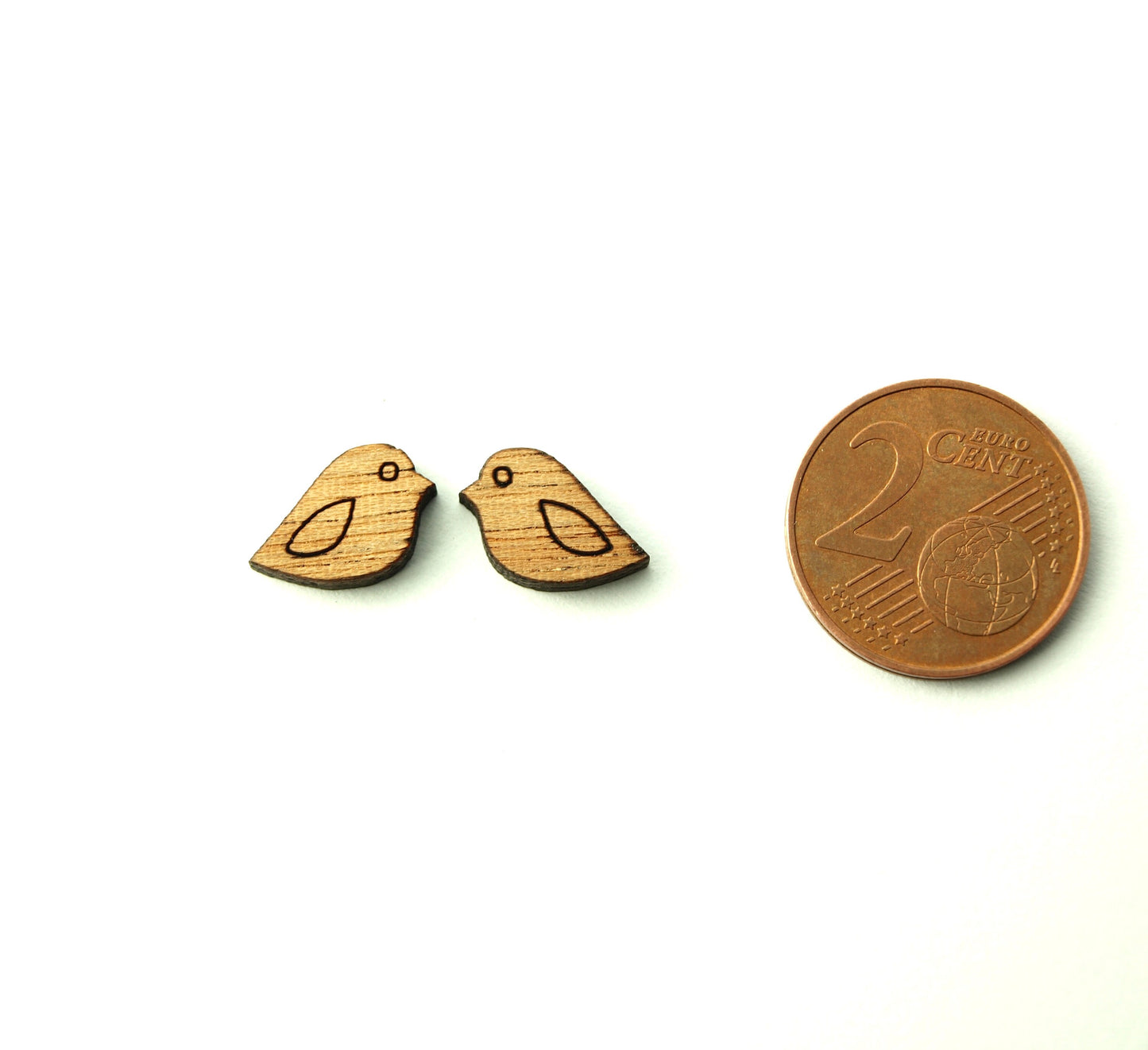 Ohrstecker Vögel Spatz Meise Holz Ohrringe Stecker nach Wahl