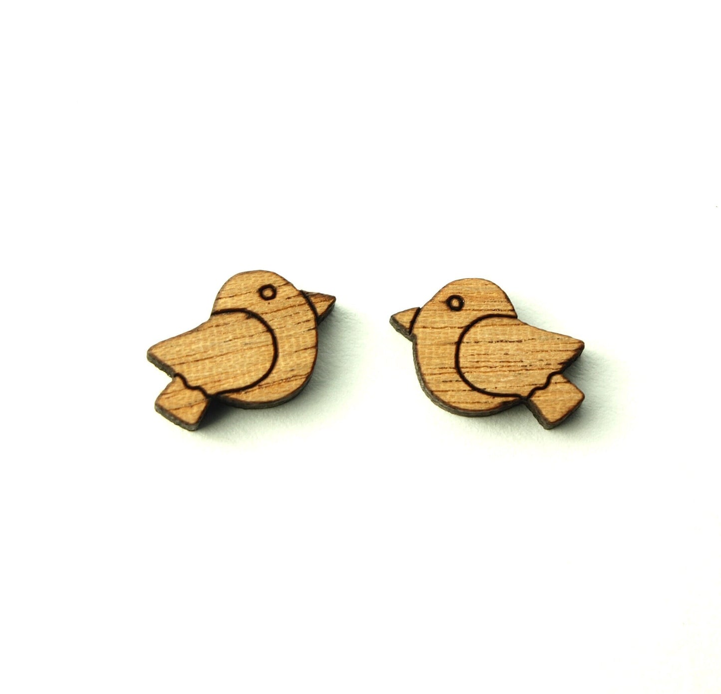 Ohrstecker Vögel Spatz Meise Holz Ohrringe Stecker nach Wahl