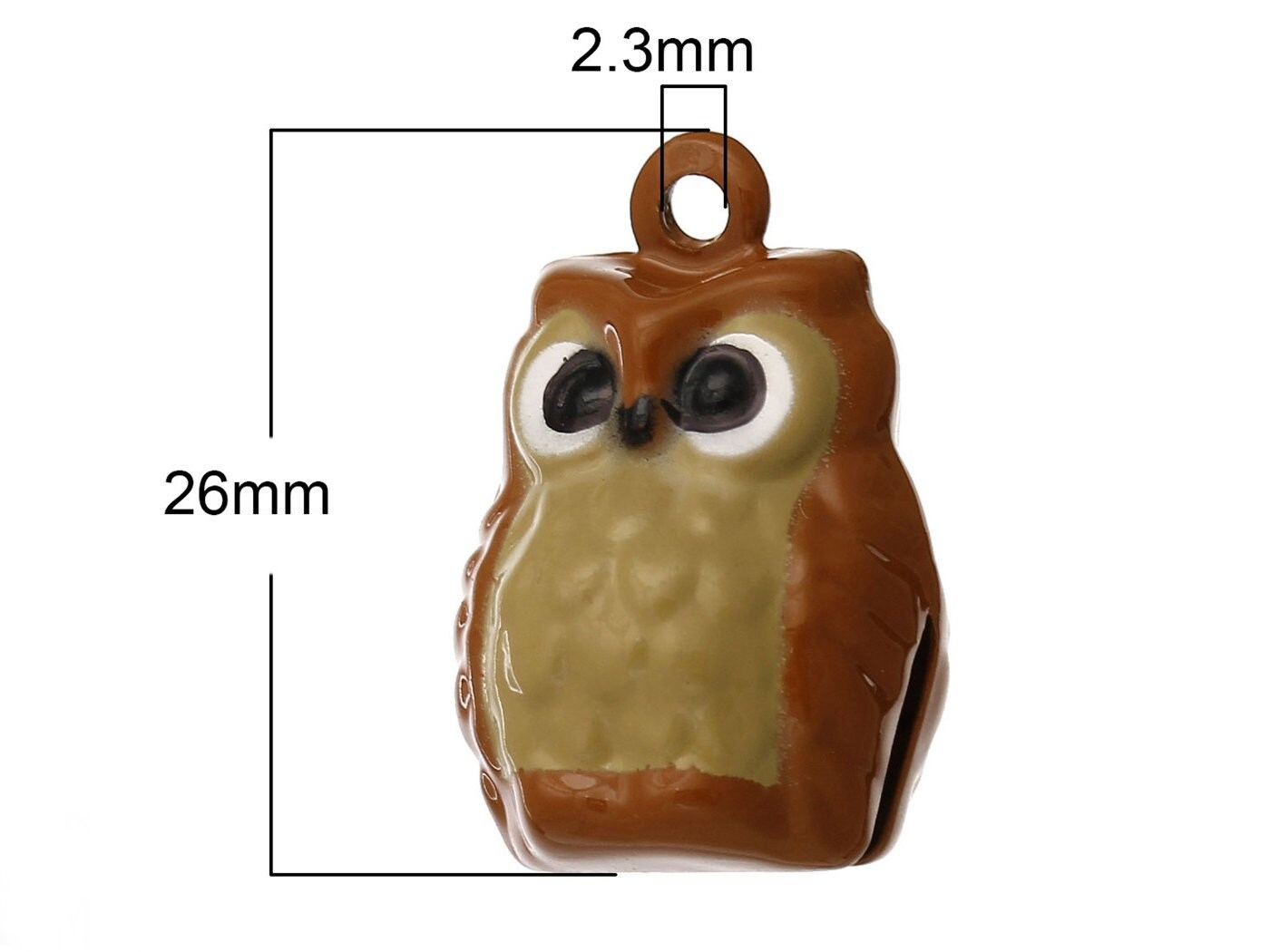 1 Stück Anhänger Eule, Glocke, 28 x 16 mm