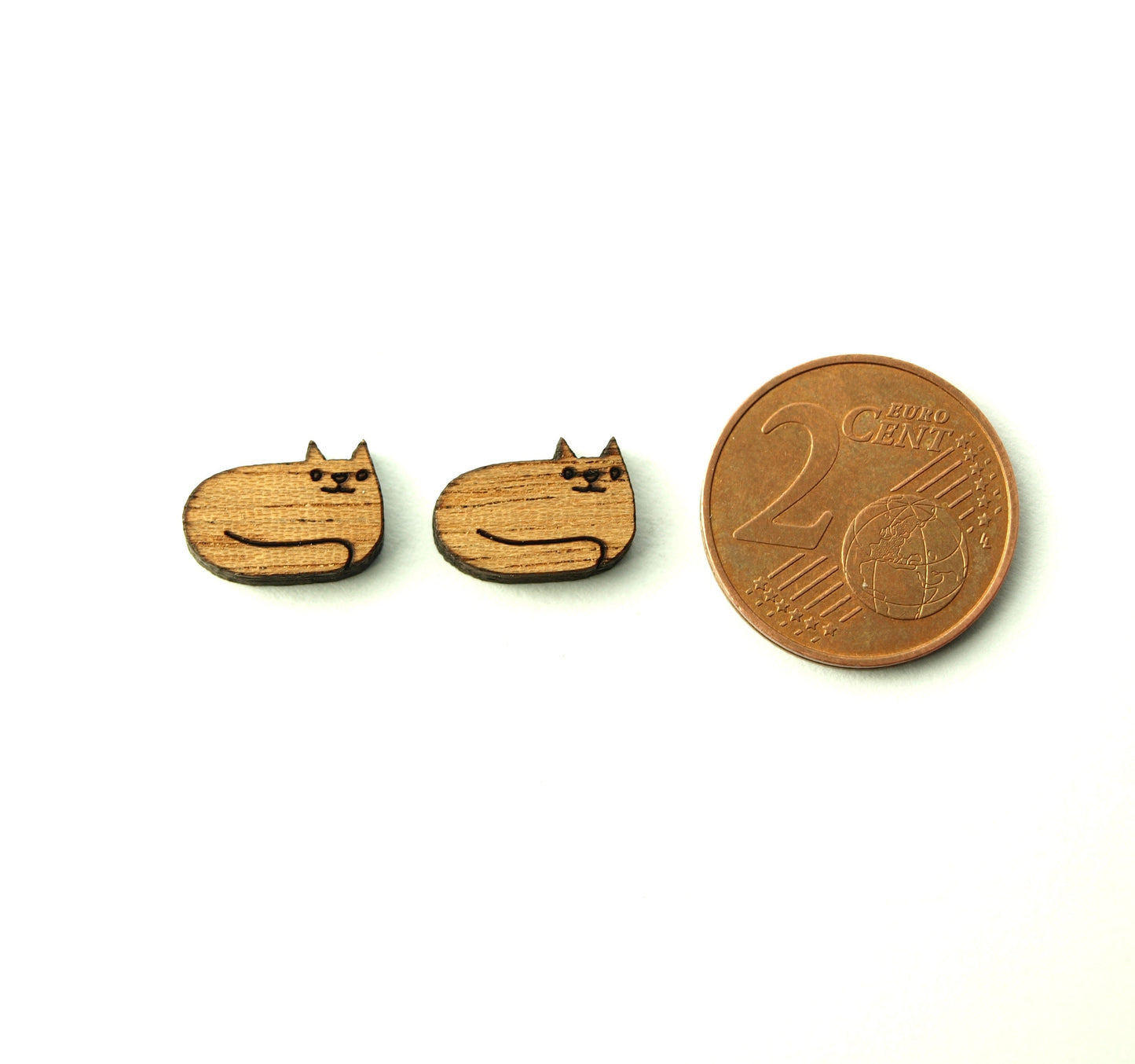Ohrstecker liegende Katze Holz Ohrringe Stecker Comic