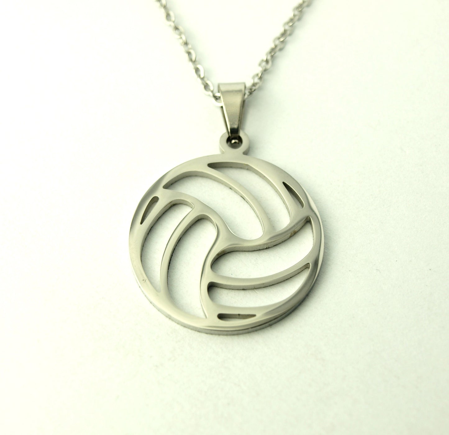 Kette Ball Volleyball spielen Sport Edelstahl Anhänger silbern