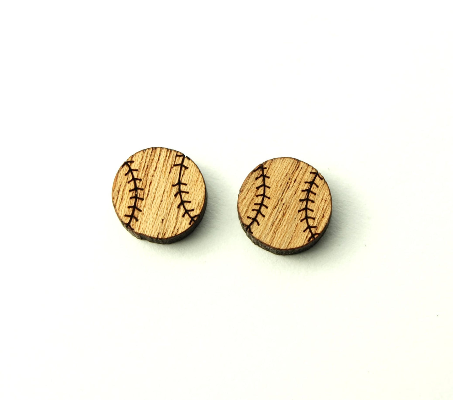 Ohrstecker Ball Baseball Holz Ohrringe Stecker