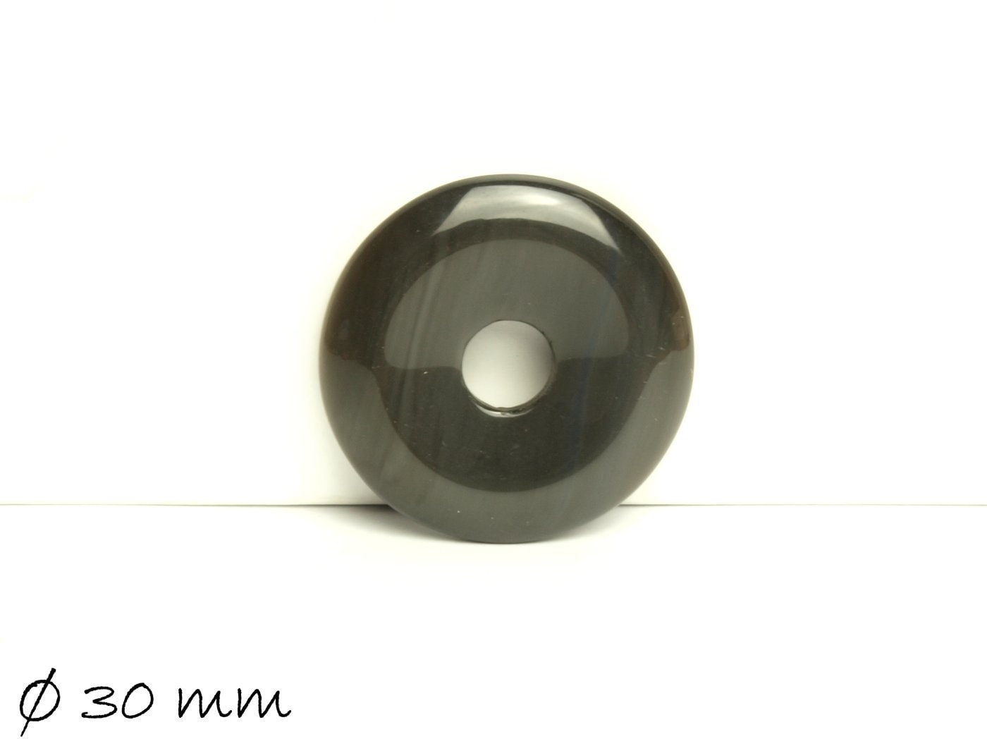 1 Stück Edelstein Donut Anhänger, Achat Ø 30 mm, schwarz