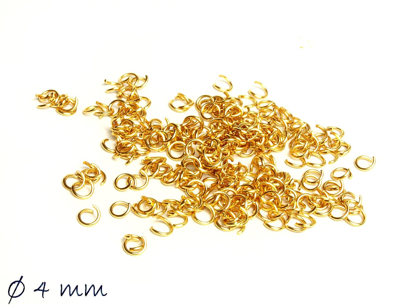 50 Stück Biegeringe (Spaltringe), Edelstahl - gold, Ø 4 mm