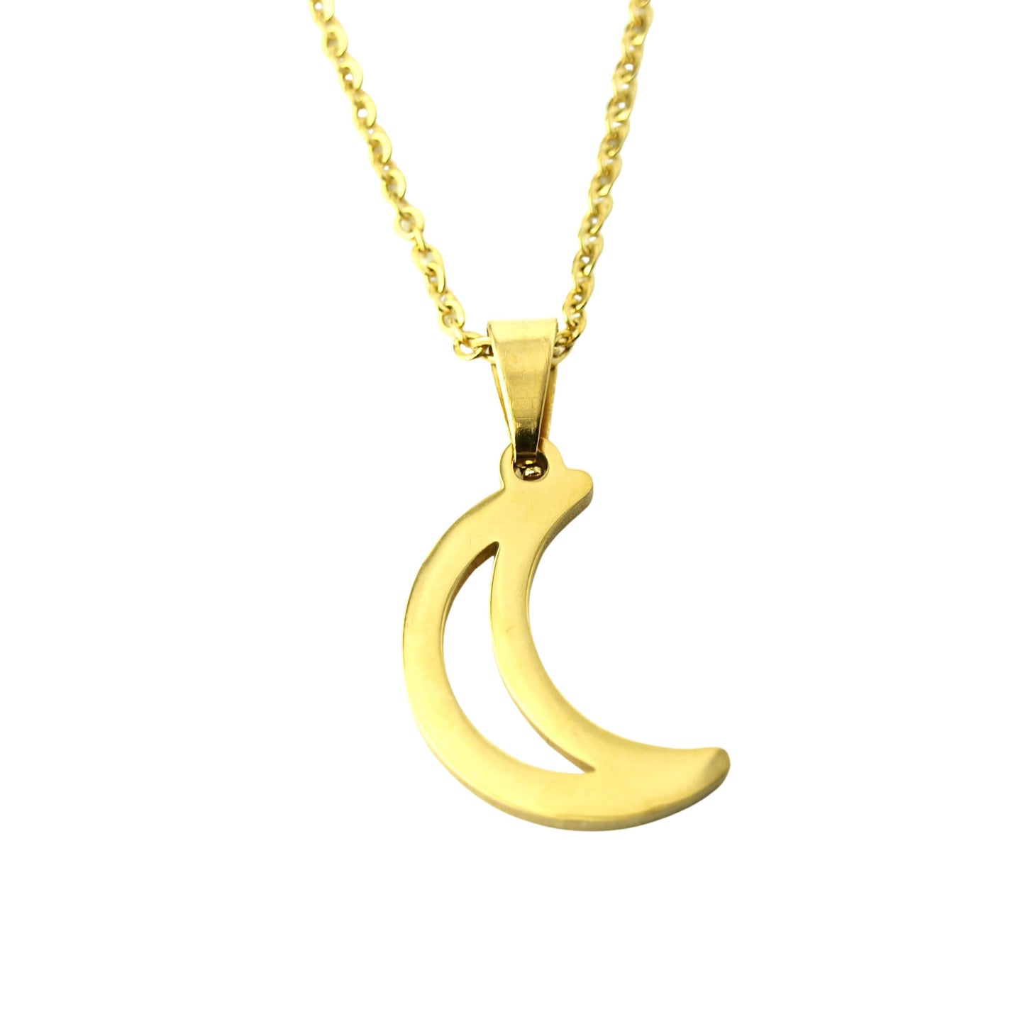 Kette Mond Nacht Himmel Edelstahl Anhänger golden