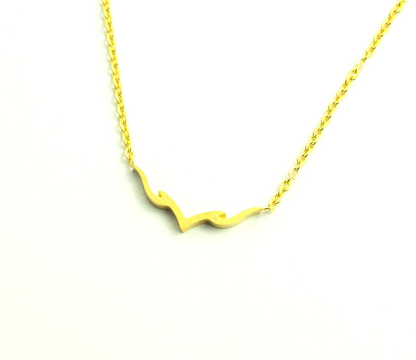 Kette Hirsch Geweih Trachten Schmuck Jäger Jagd Edelstahl Anhänger golden