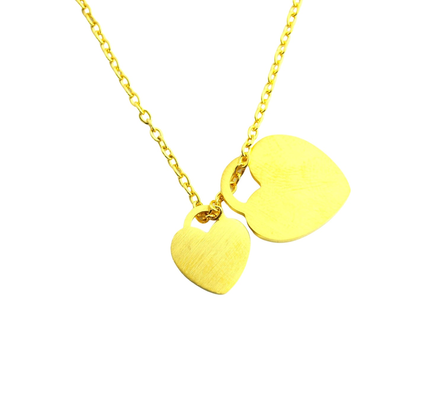 Kette Herzen verbunden Freundschaft Liebe Edelstahl Anhänger golden