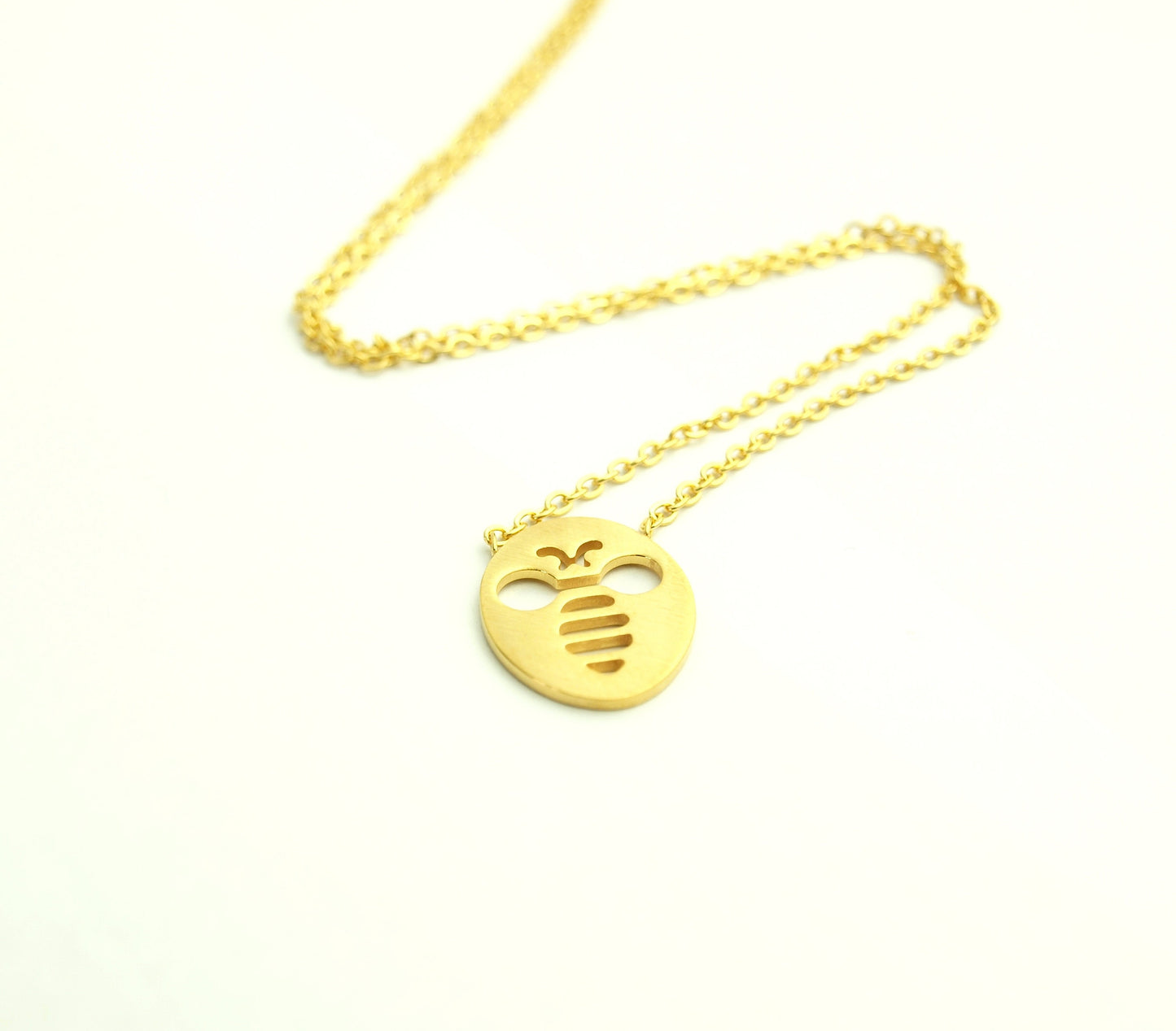 Kette Biene Edelstahl Anhänger golden