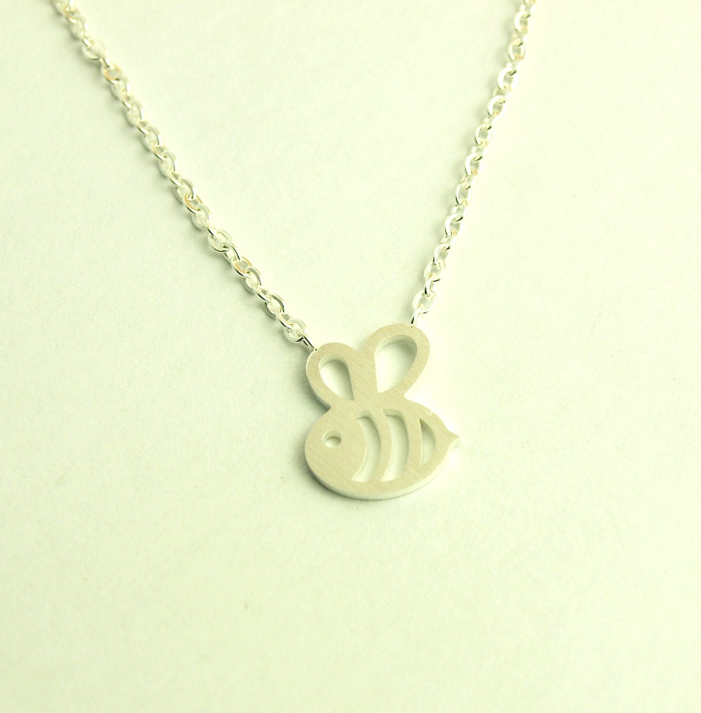 Kette Biene Edelstahl Anhänger silbern