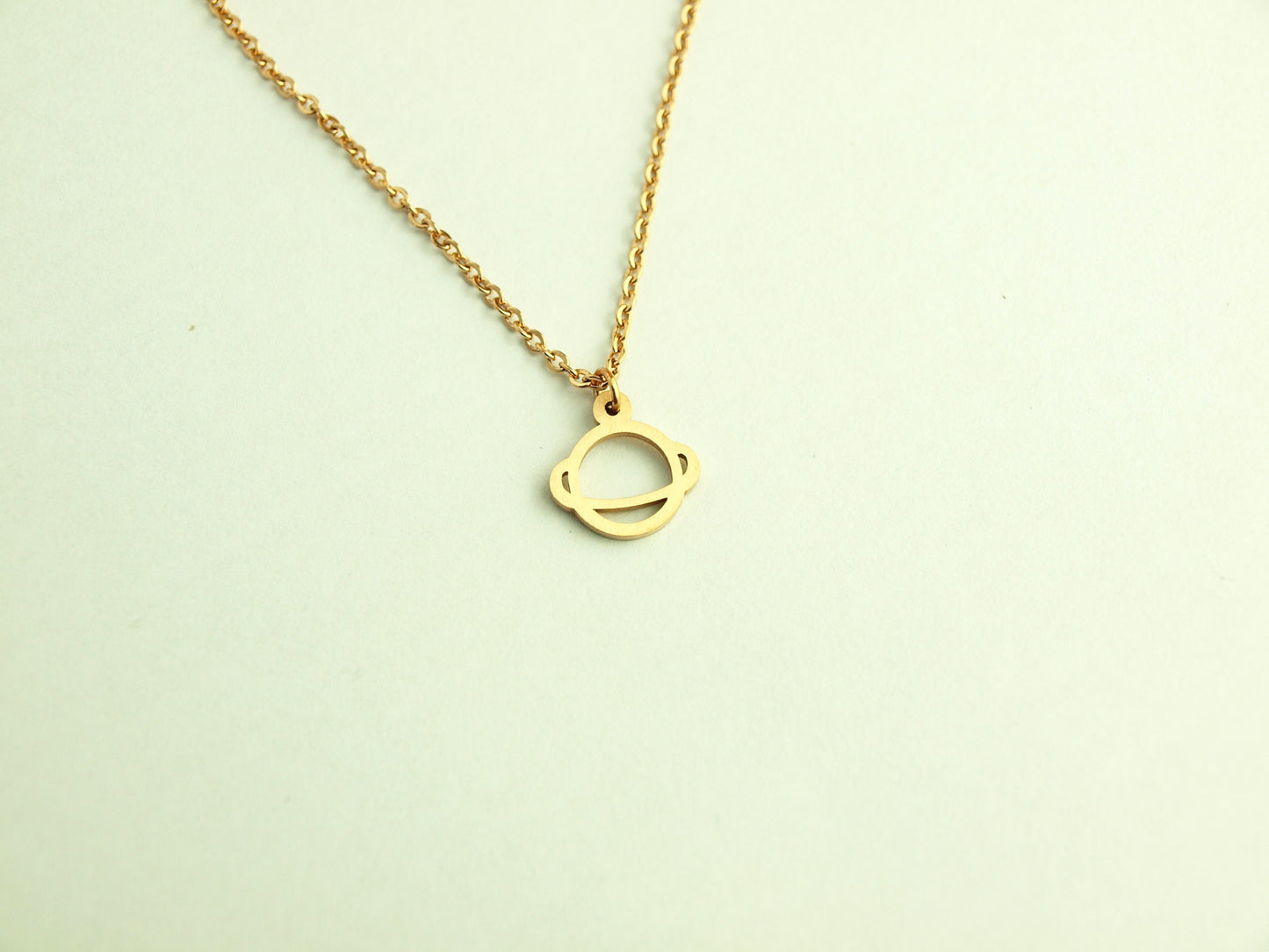 Kette Planeten Planetensystem Himmel Universum Edelstahl Anhänger rosé golden