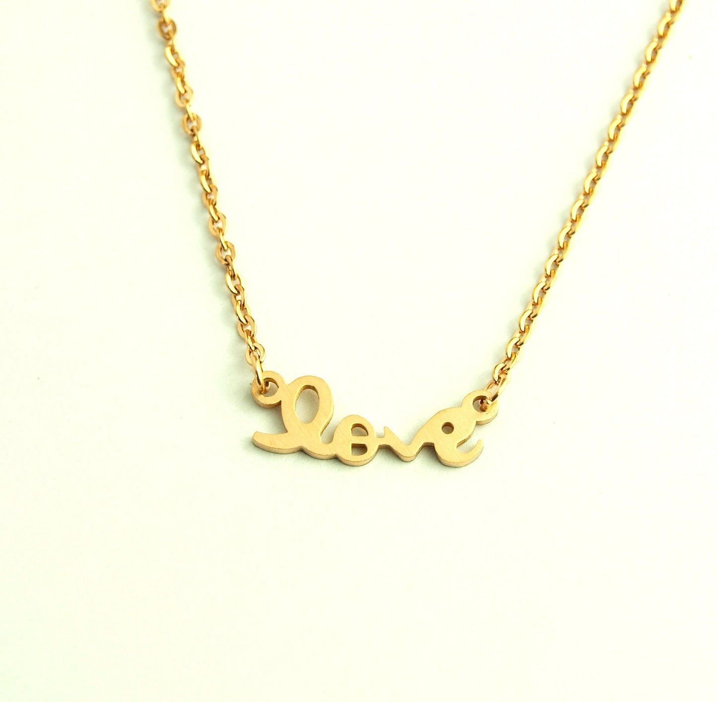 Kette love Liebe Schrift Buchstaben Edelstahl rosé golden