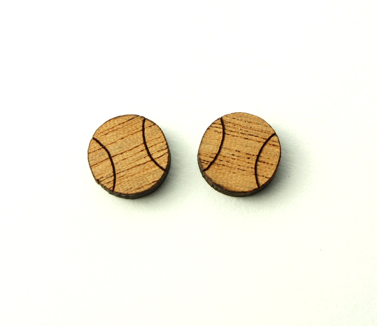 Ohrstecker Ball Tennisball Holz Ohrringe Stecker
