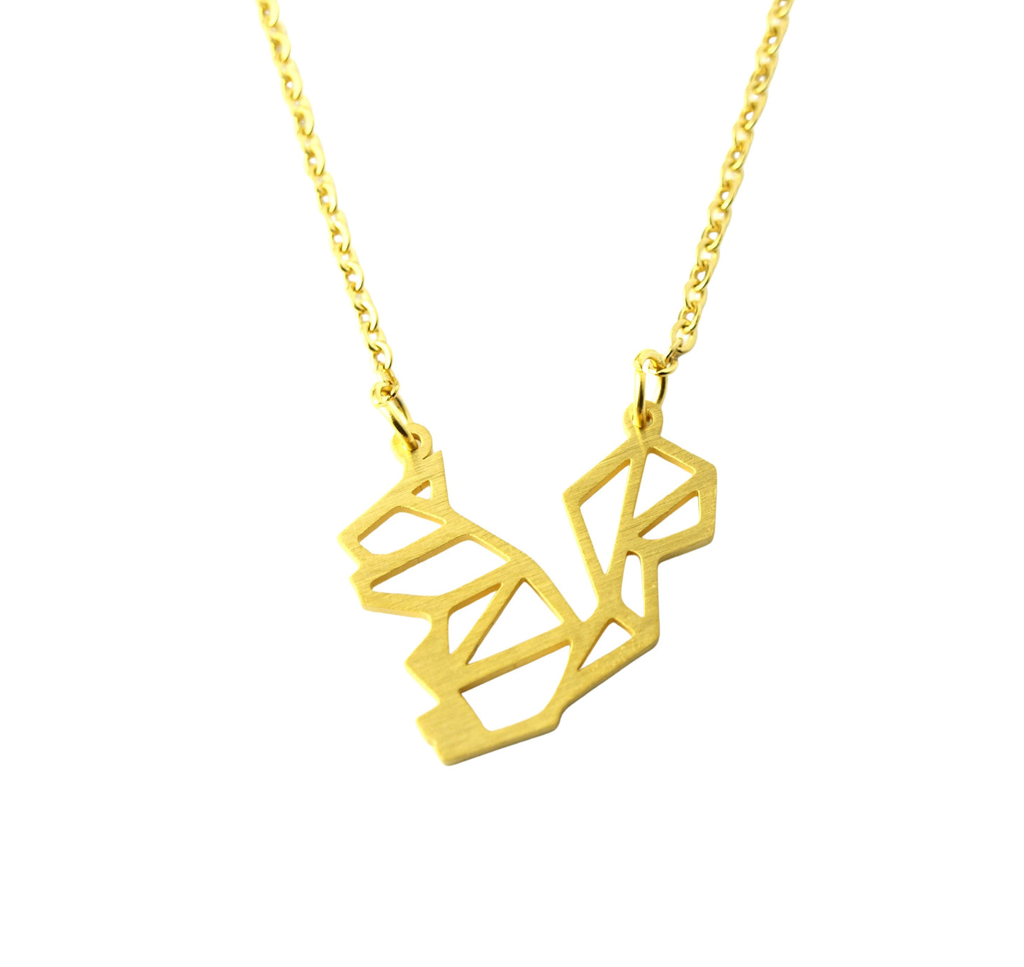 Kette Eichhörnchen Edelstahl Anhänger golden