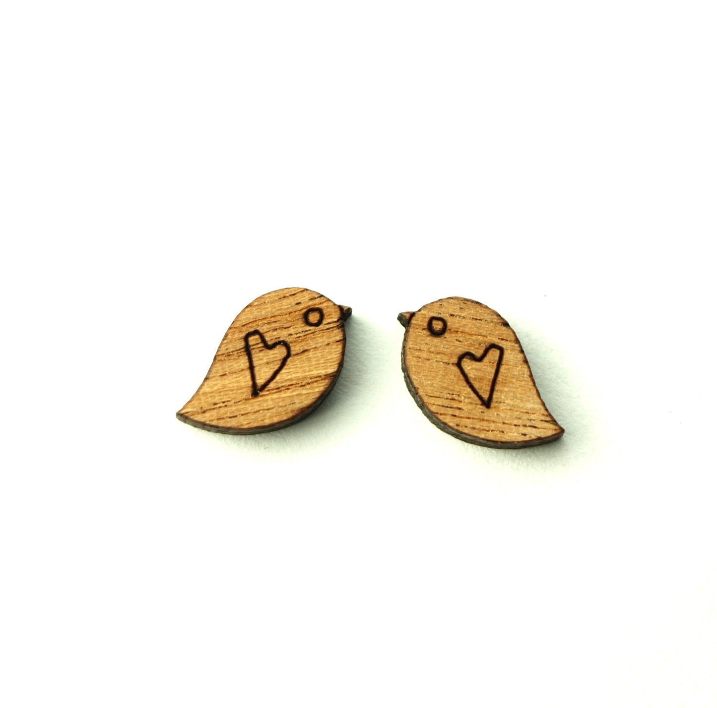 Ohrstecker Vögel Spatz Meise Holz Ohrringe Stecker nach Wahl