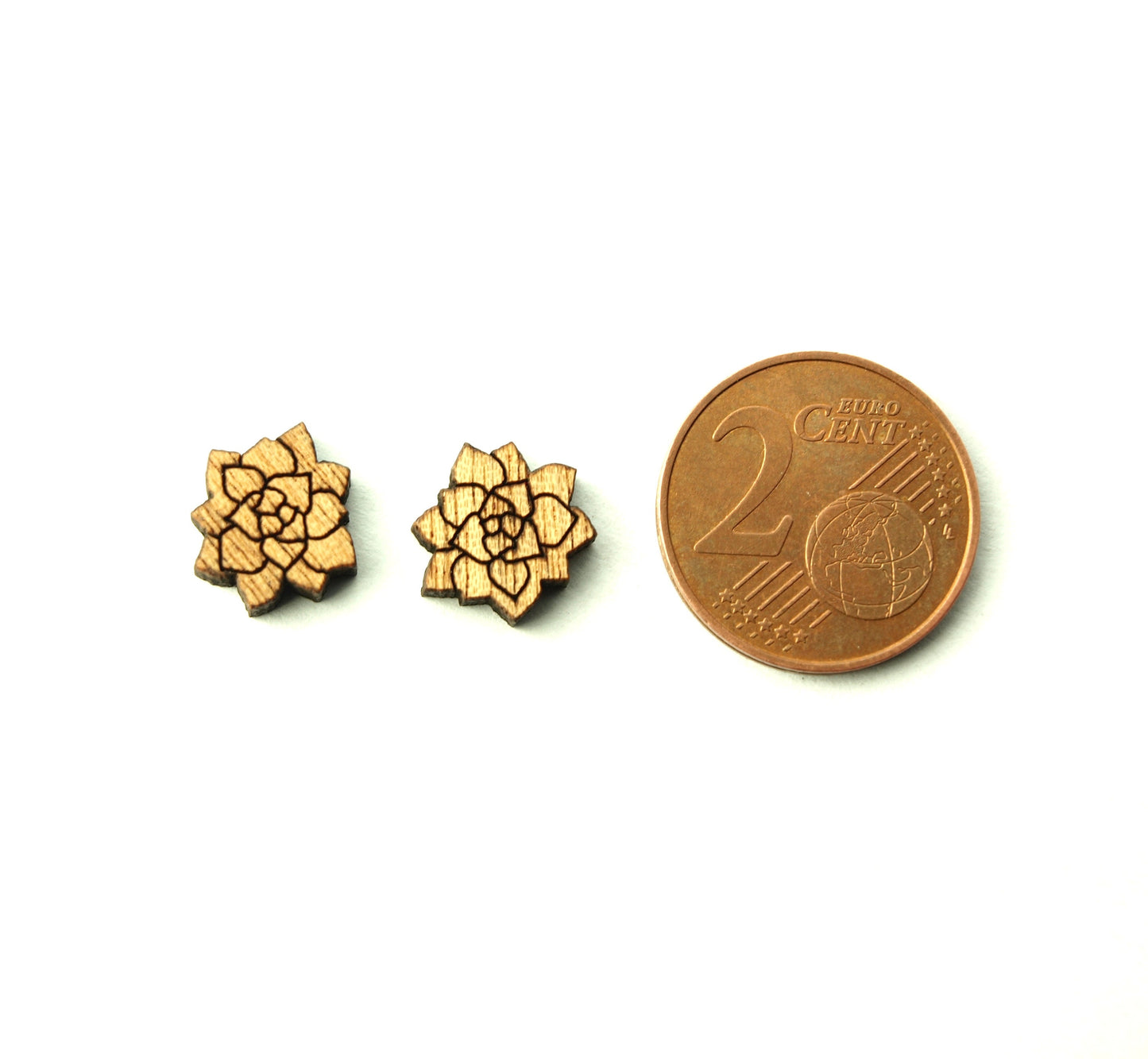 Ohrstecker Blume Blüte Rose Holz Ohrringe Stecker nach Wahl