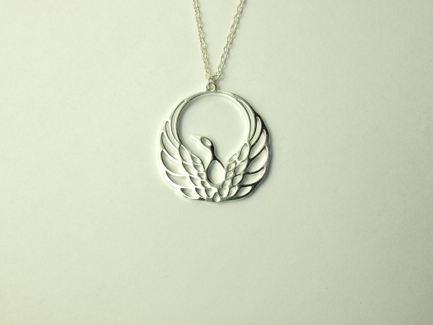 Kette Phönix Anhänger Vogel Farbe nach Wahl