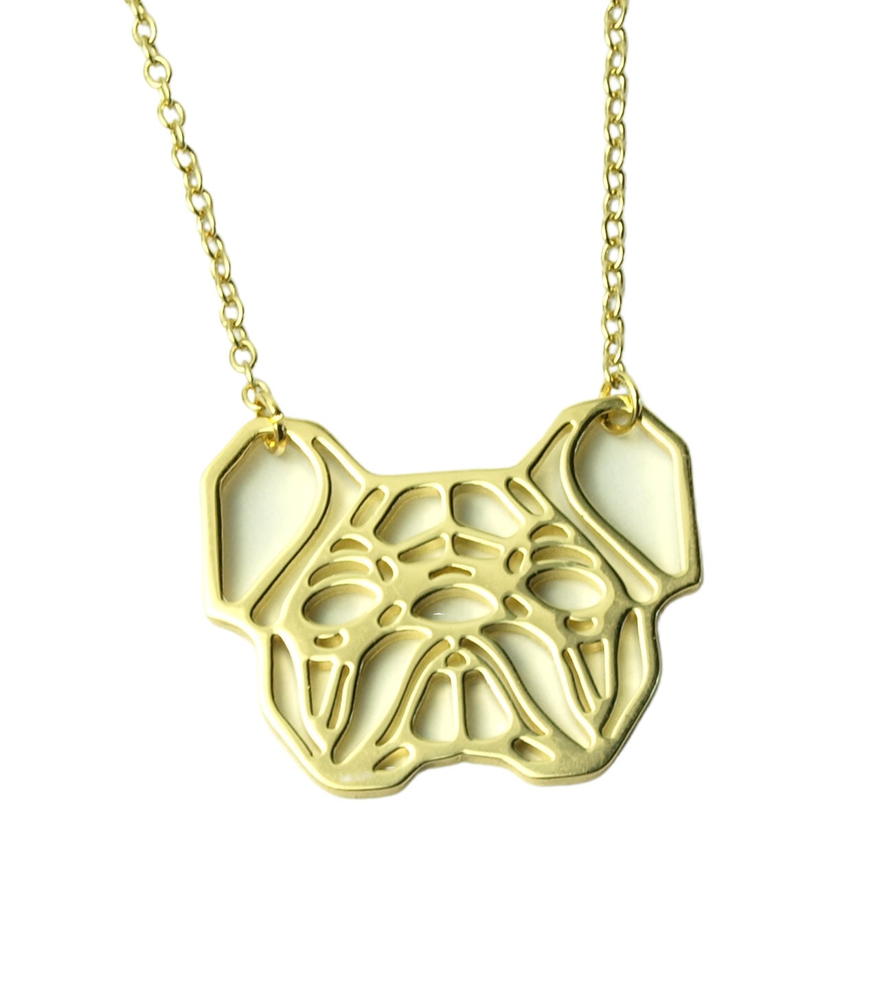 Kette mit Bulldogge in golden.