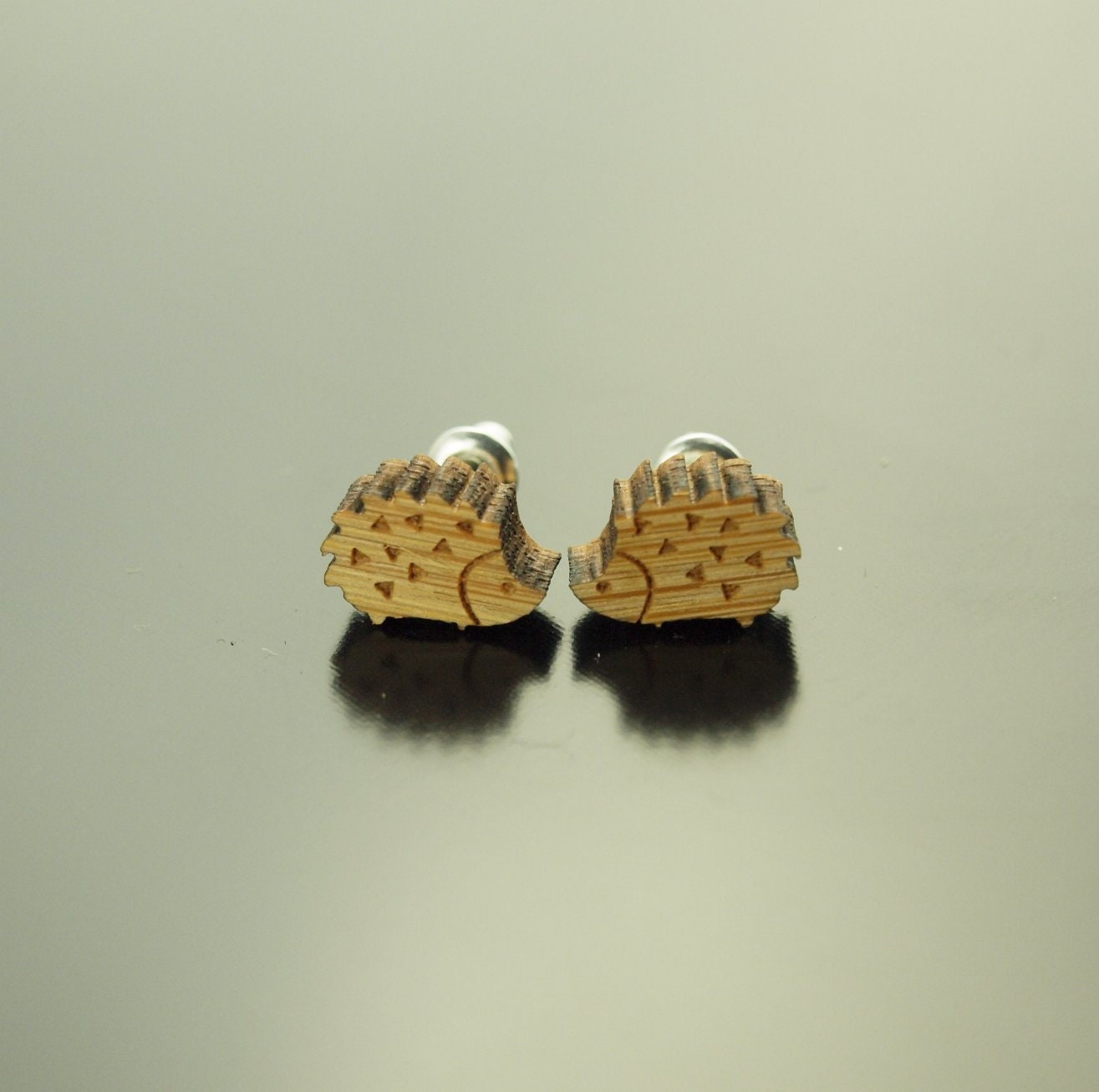 Ohrstecker Igel Holz Ohrringe Stecker nach Wahl