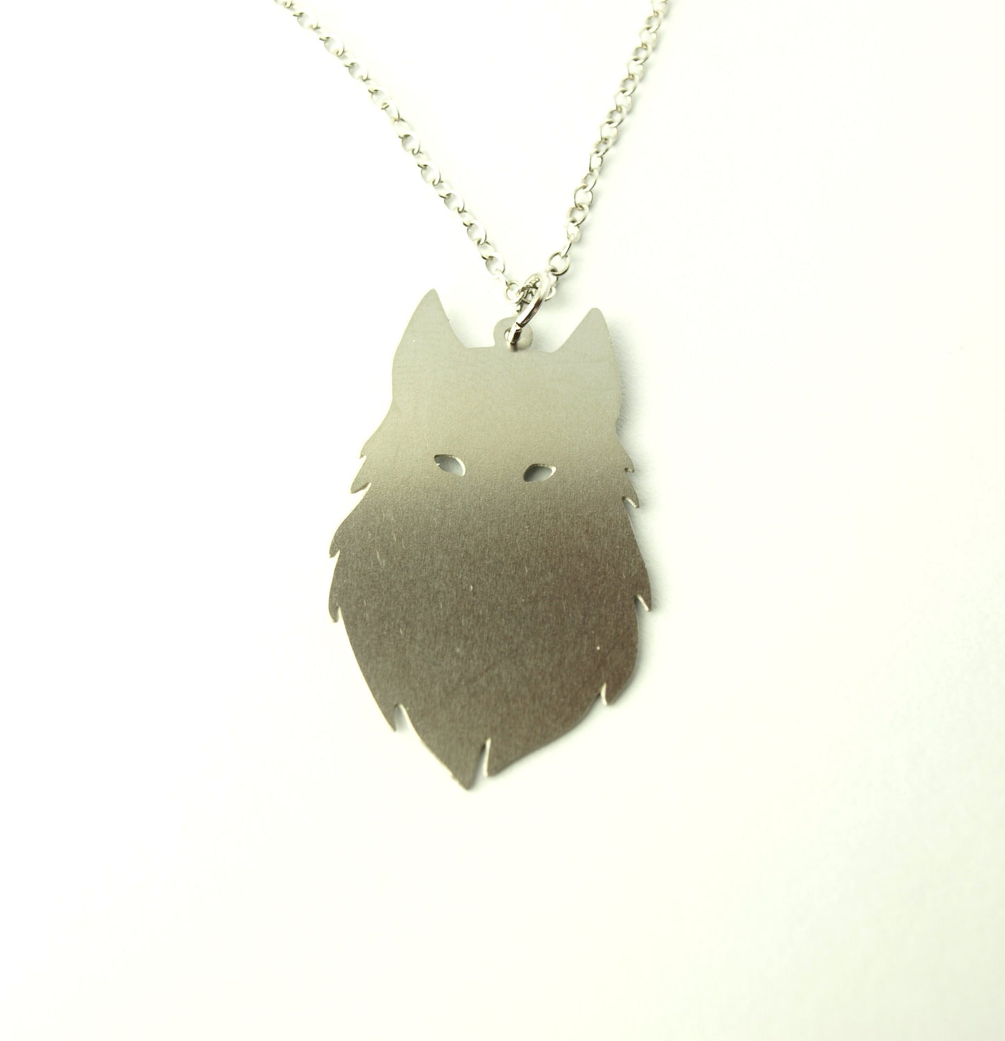 Kette Wolf Edelstahl Anhänger silbern