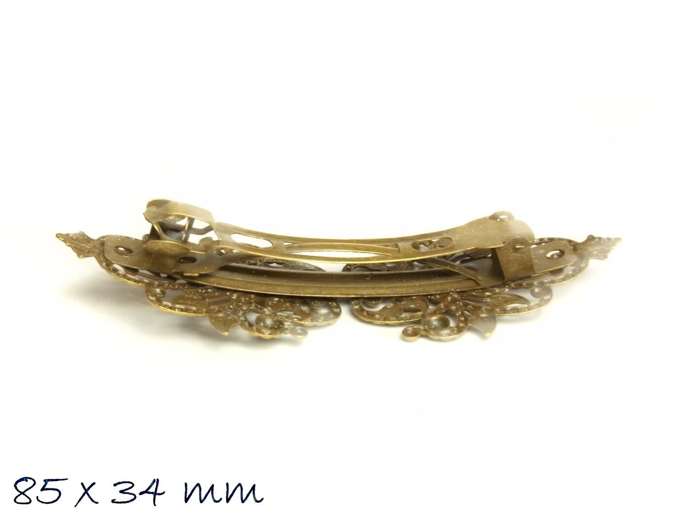 Haarspange mit Ornament Verzierung, bronze, 85 x 34 mm