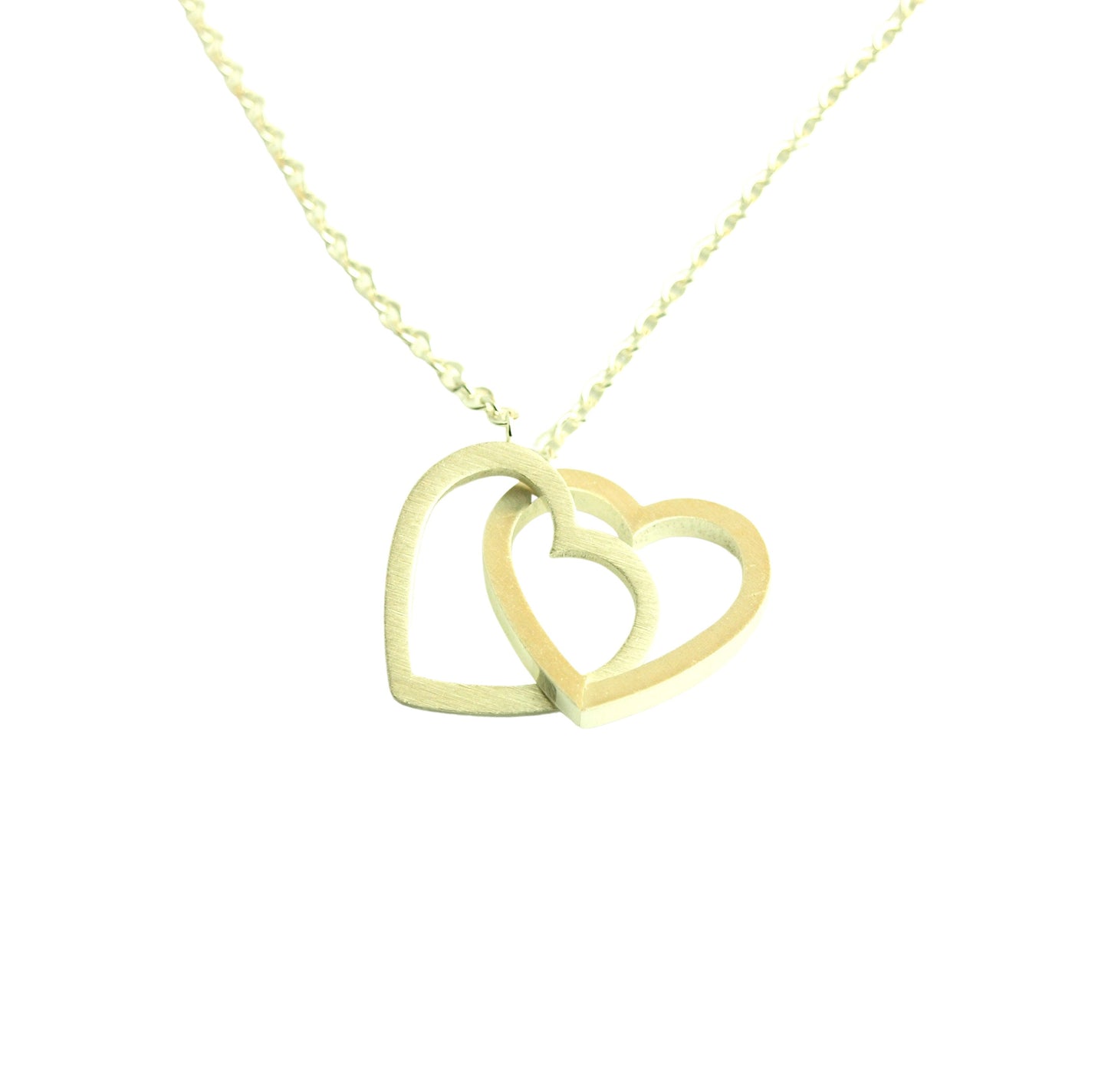 Kette Herzen verbunden Freundschaft Liebe Edelstahl Anhänger silbern