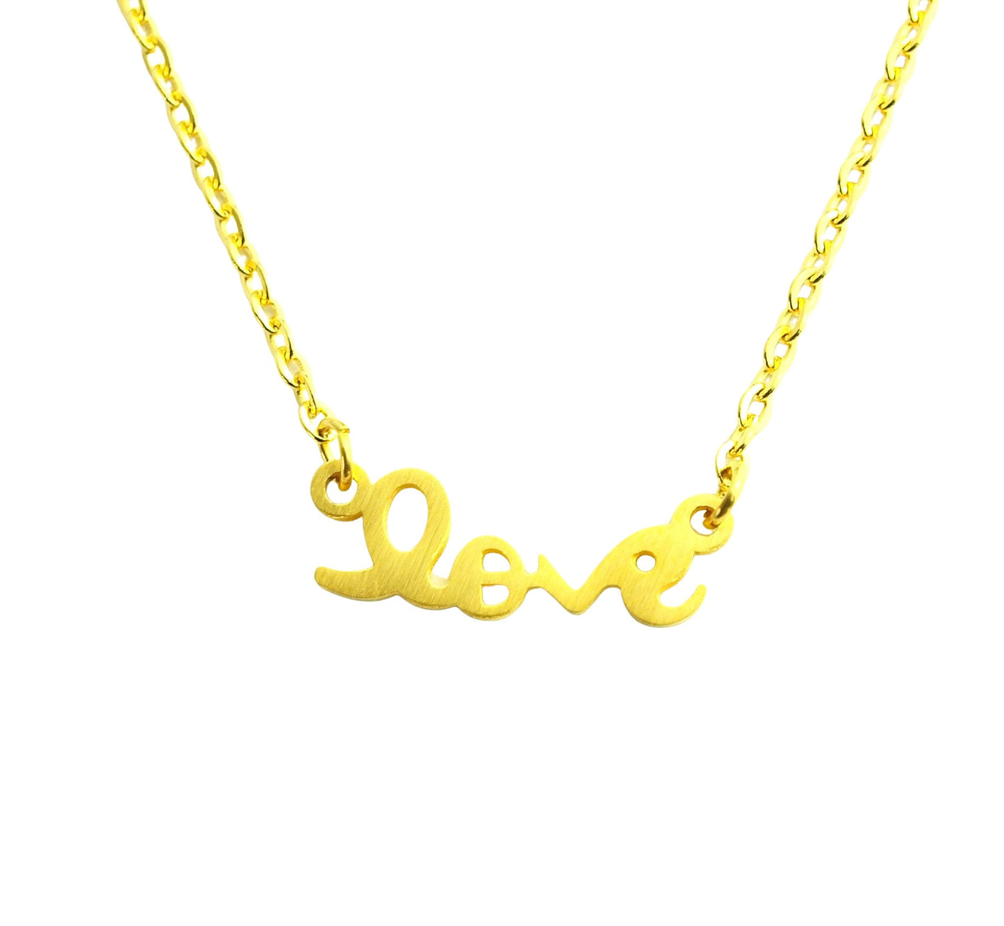 Kette love Liebe Schrift Buchstaben Edelstahl golden