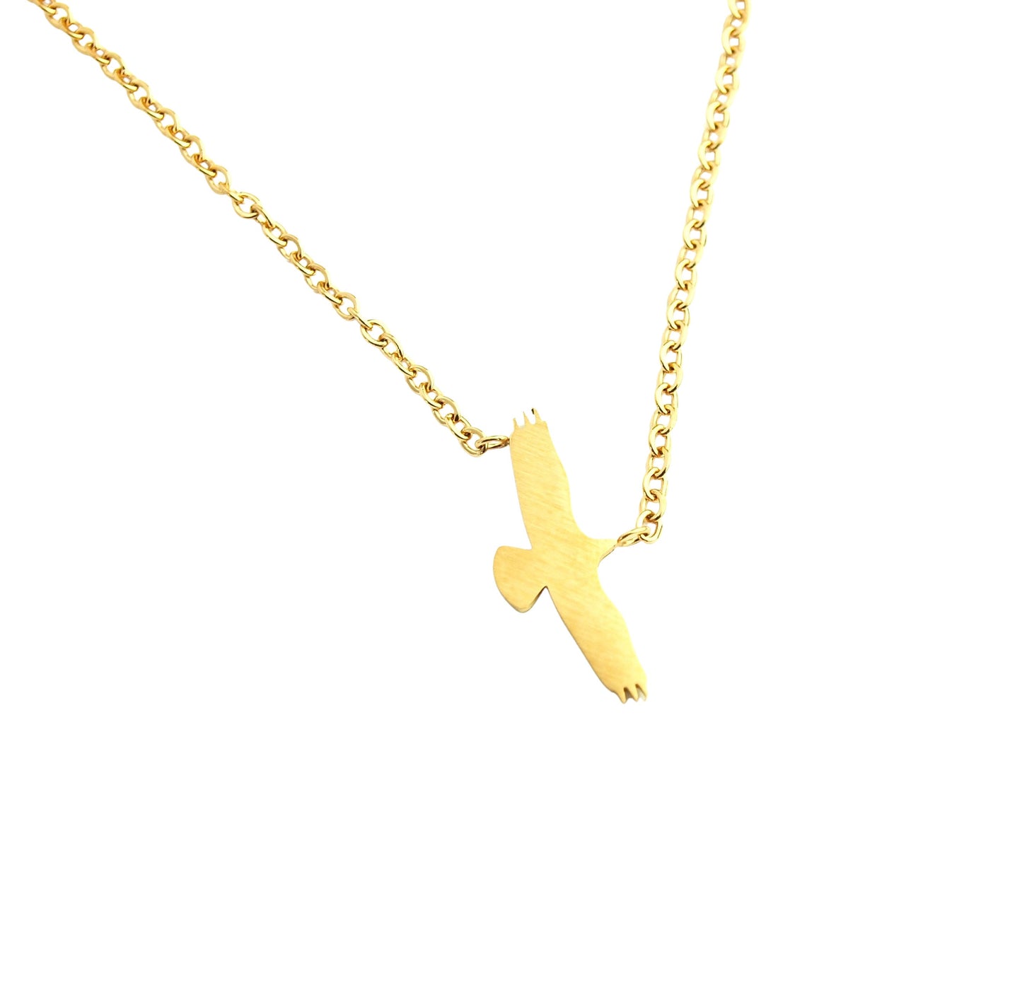 Kette Vogel Edelstahl Anhänger rosé golden