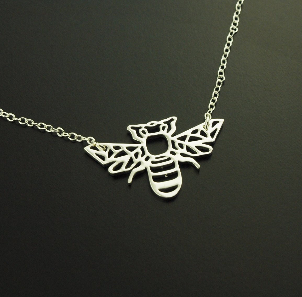 Kette Biene Anhänger silbern