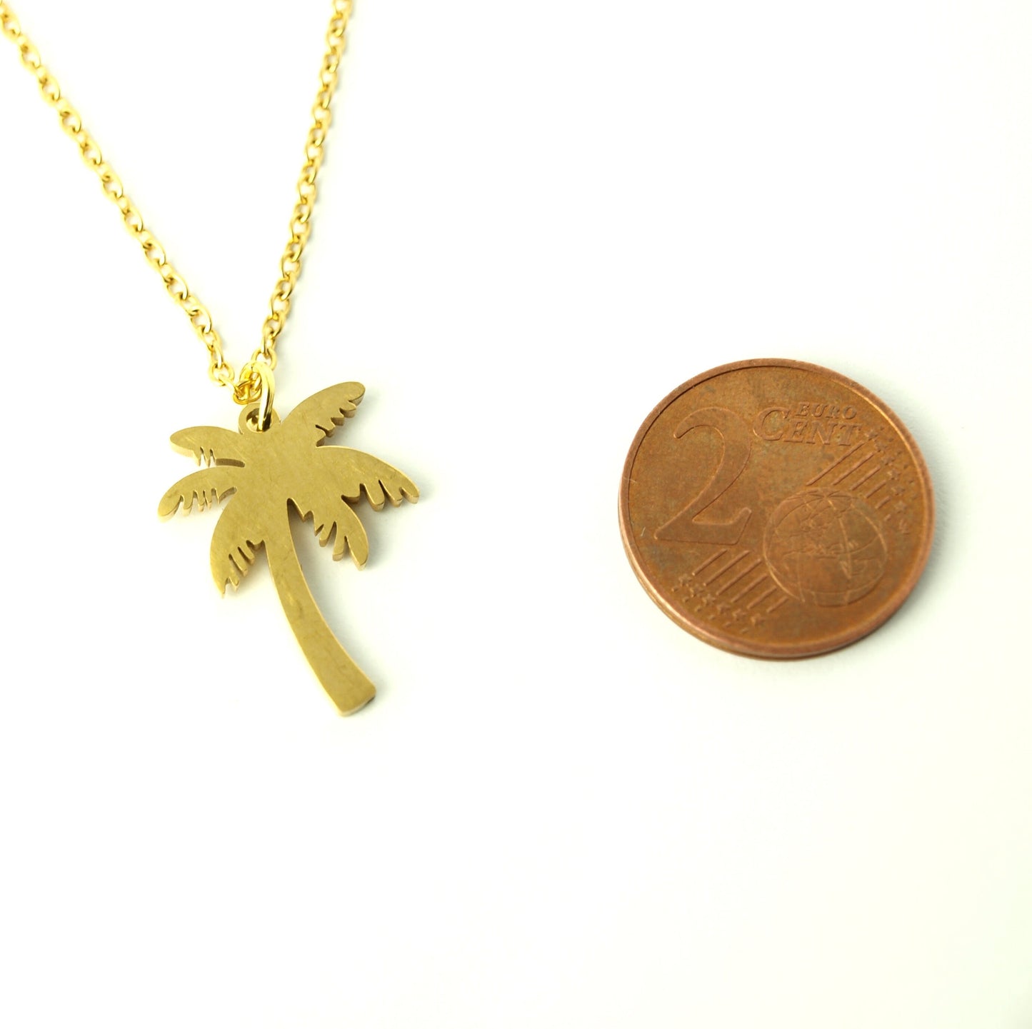 Kette Edelstahl Palme Baum Anhänger silbern golden