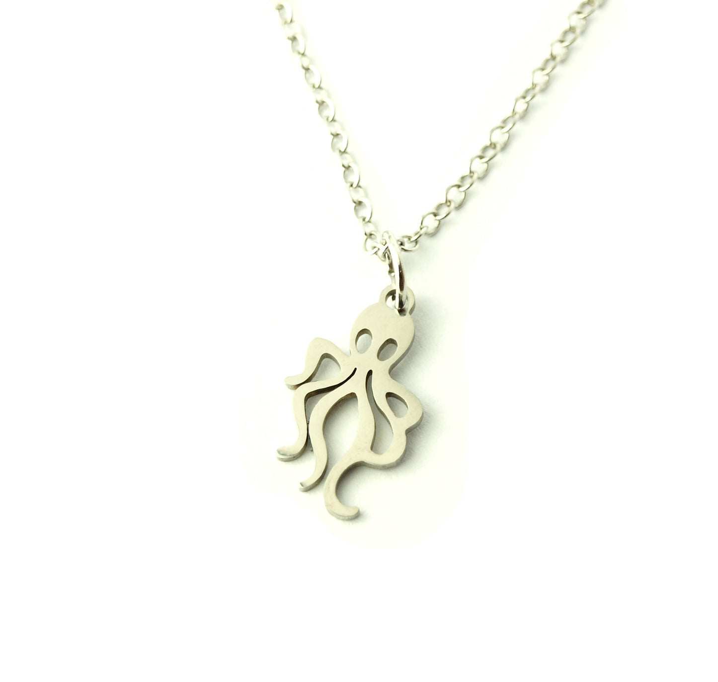 Kette Edelstahl Krake Oktopus Tintenfisch Anhänger silbern