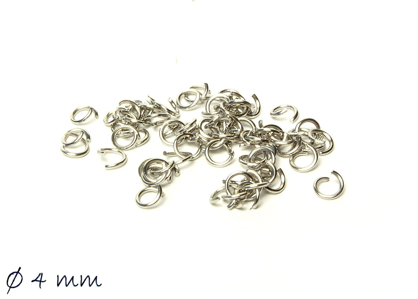 50 Stück Biegeringe (Spaltringe), Edelstahl, Ø 4 mm