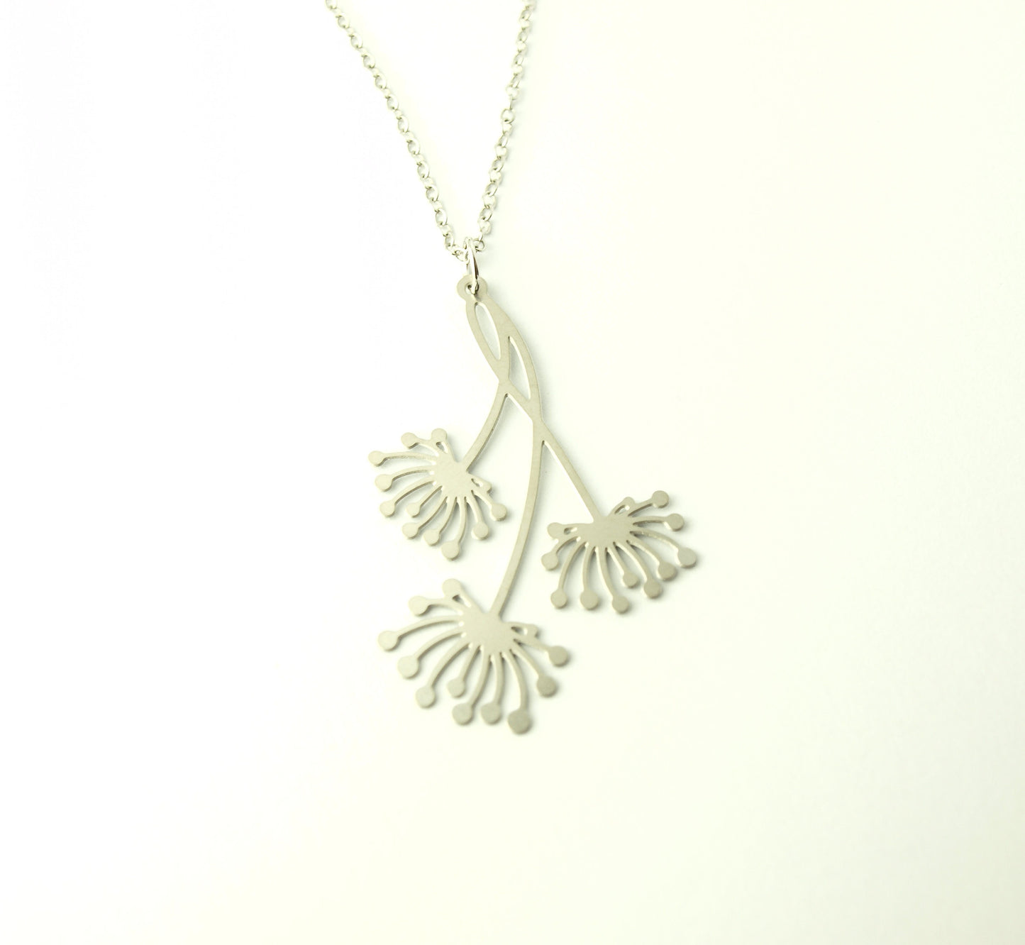 Kette Pusteblume Anhänger Edelstahl silbern Blüte Blume