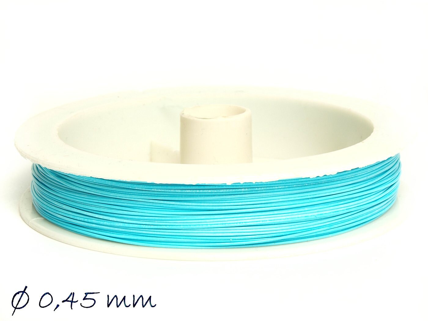 0,06EUR/m - 50 m Schmuckdraht 0,45 mm, blau - hellblau