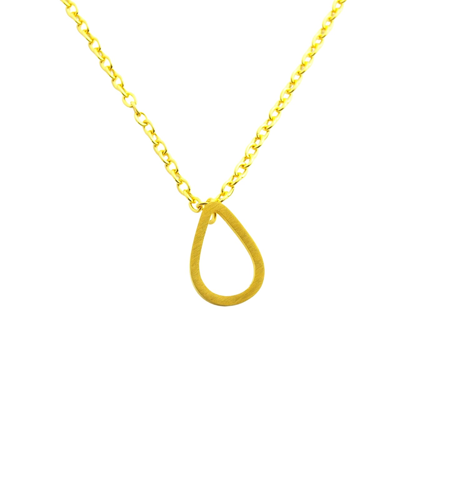 Kette Edelstahl Tropfen Anhänger geometrisch golden
