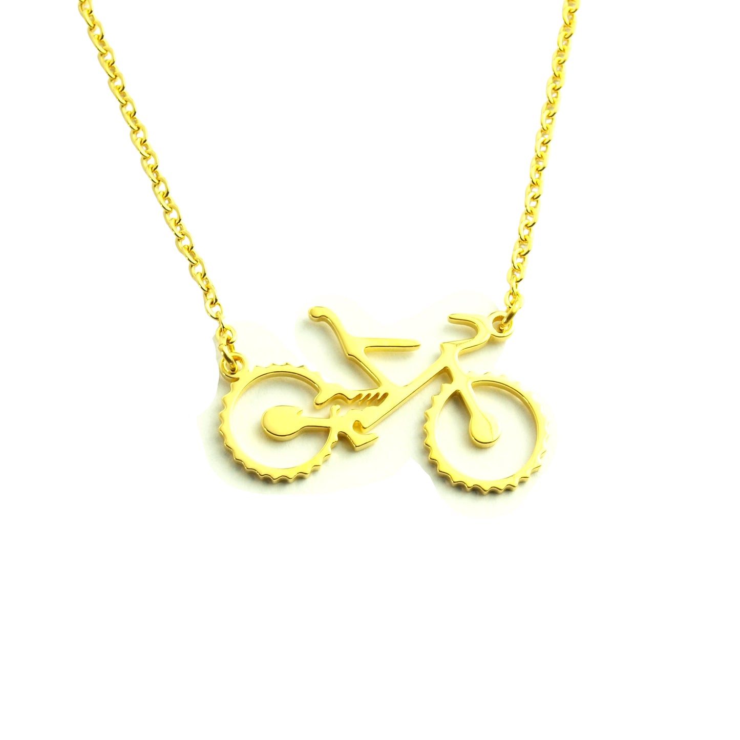 Kette Fahrrad Rad fahren Sport Edelstahl Anhänger golden