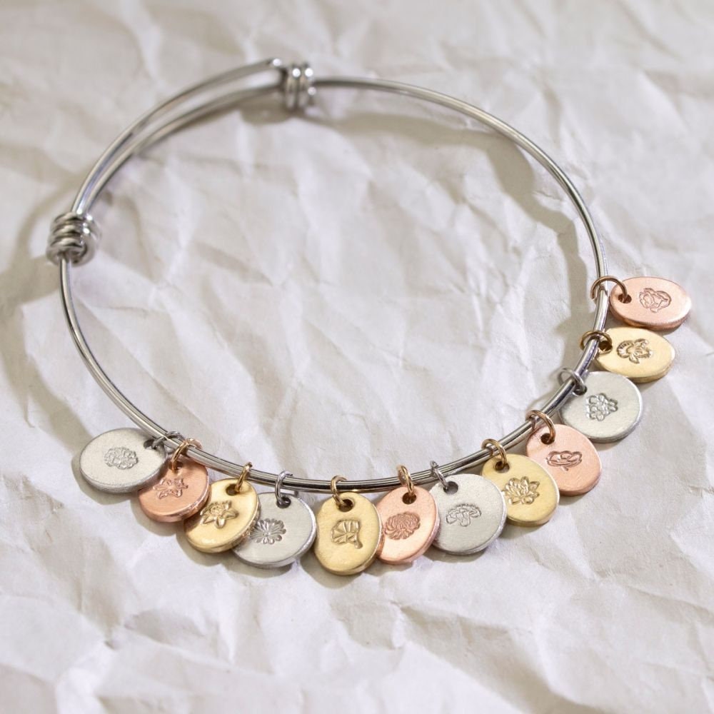 12 Design Stempel als Set, Blüten, Blumen, Rose, Gänseblümchen, Lotus,..