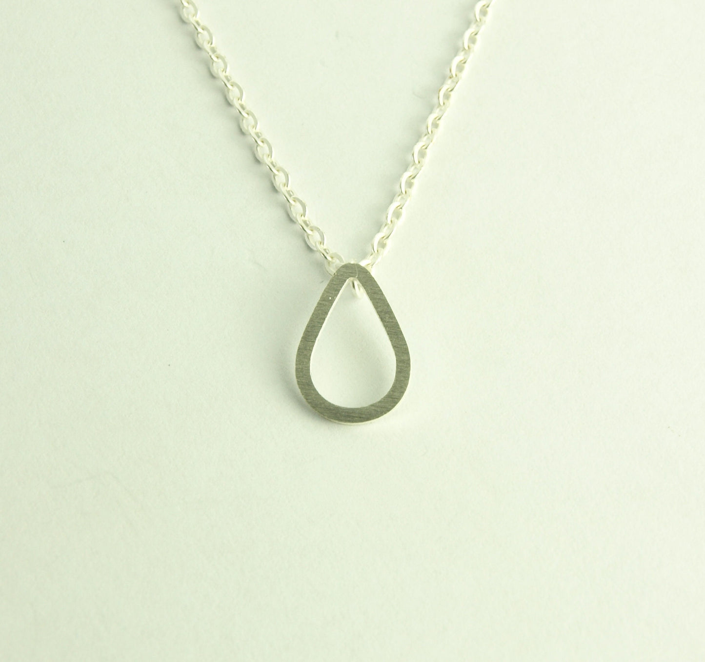 Kette Edelstahl Tropfen Anhänger geometrisch silbern