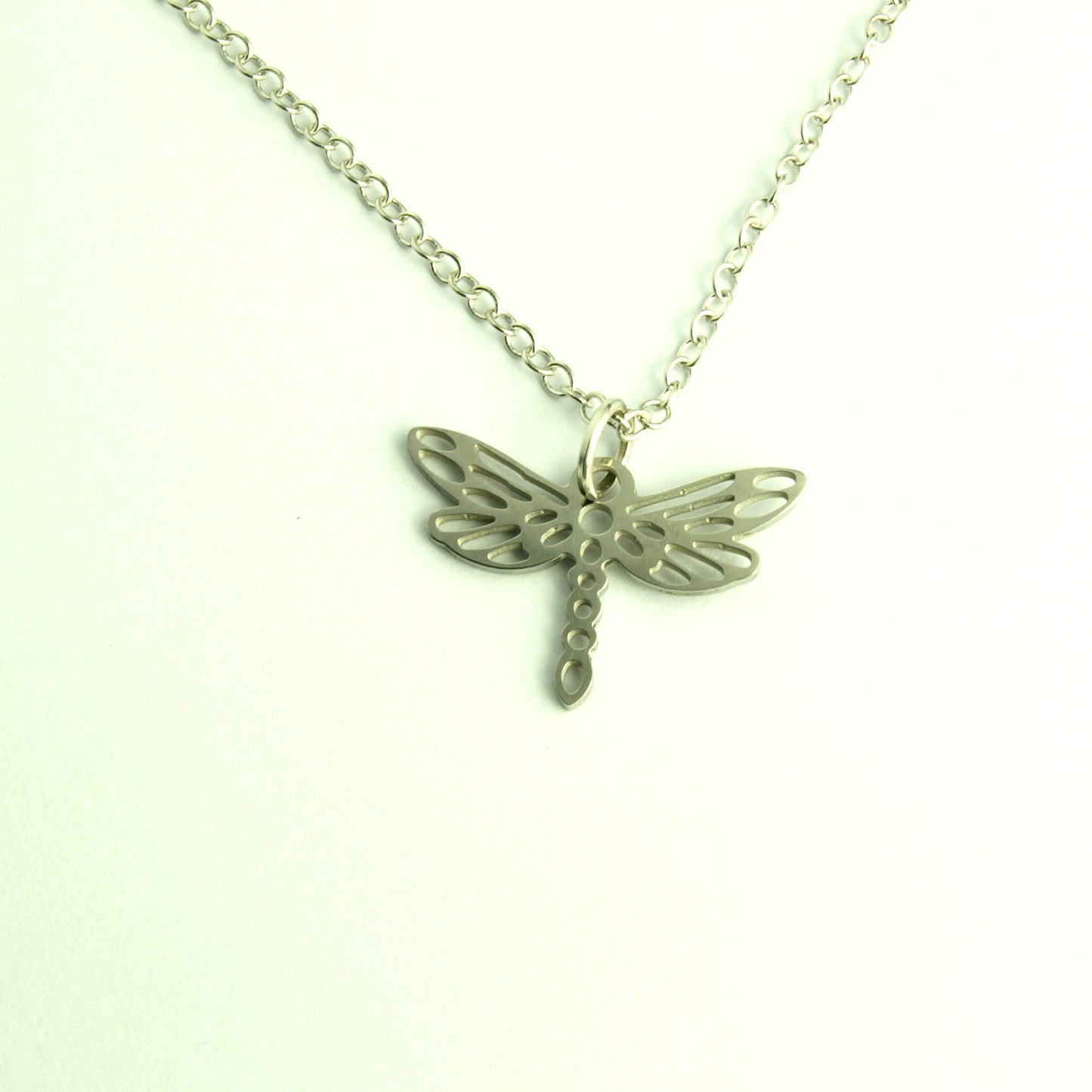 Kette Libelle Edelstahl Anhänger silbern