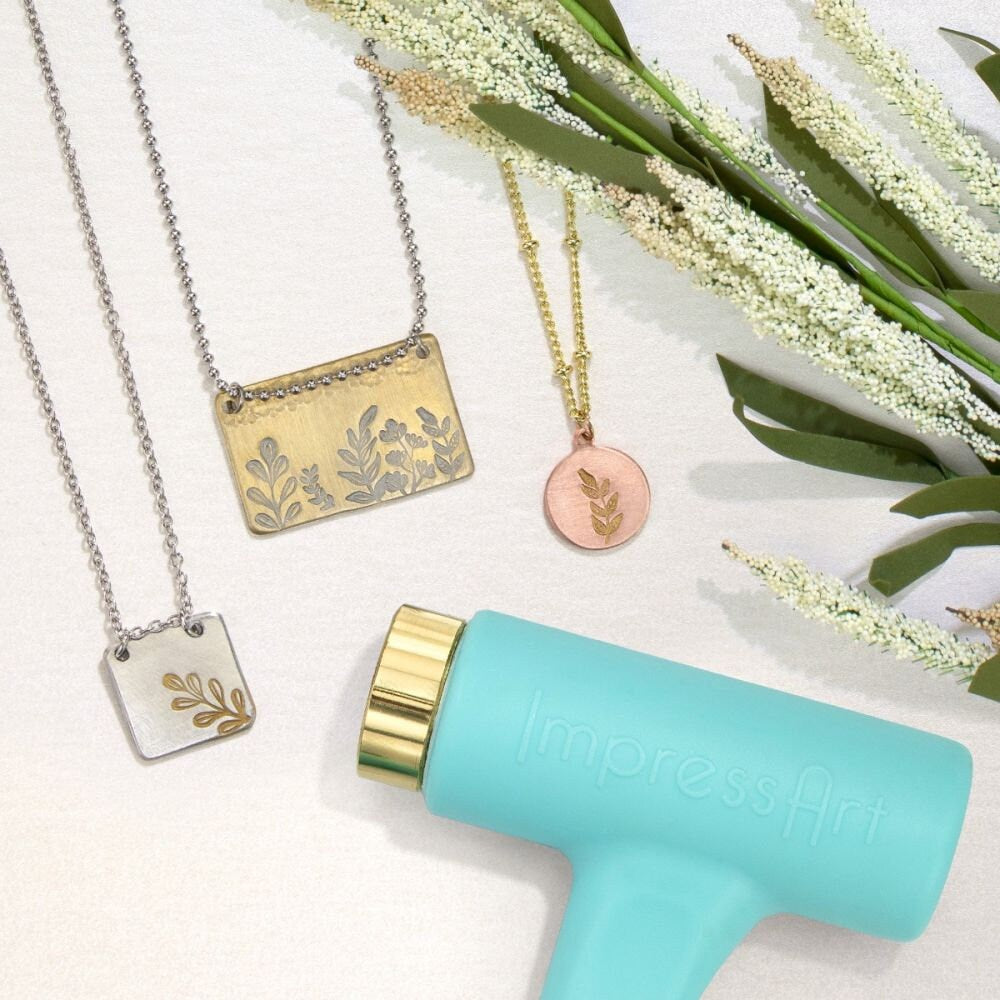 1 Stück Design Stempel Blatt Zweig Schlagstempel Punze, 9,5 mm (Sprig 3)