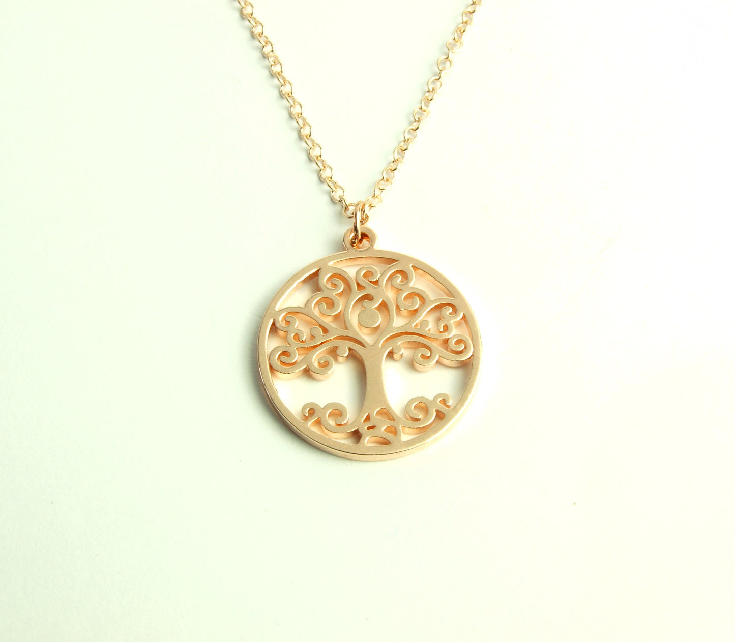 Kette Baum Lebensbaum Natur Liebe romantisch Anhänger rosé golden