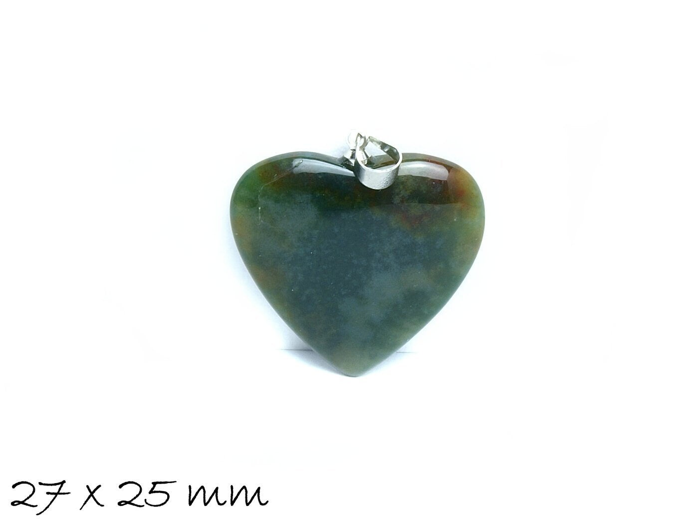 1 Stück Herz Anhänger indischer Achat 27 x 25 mm