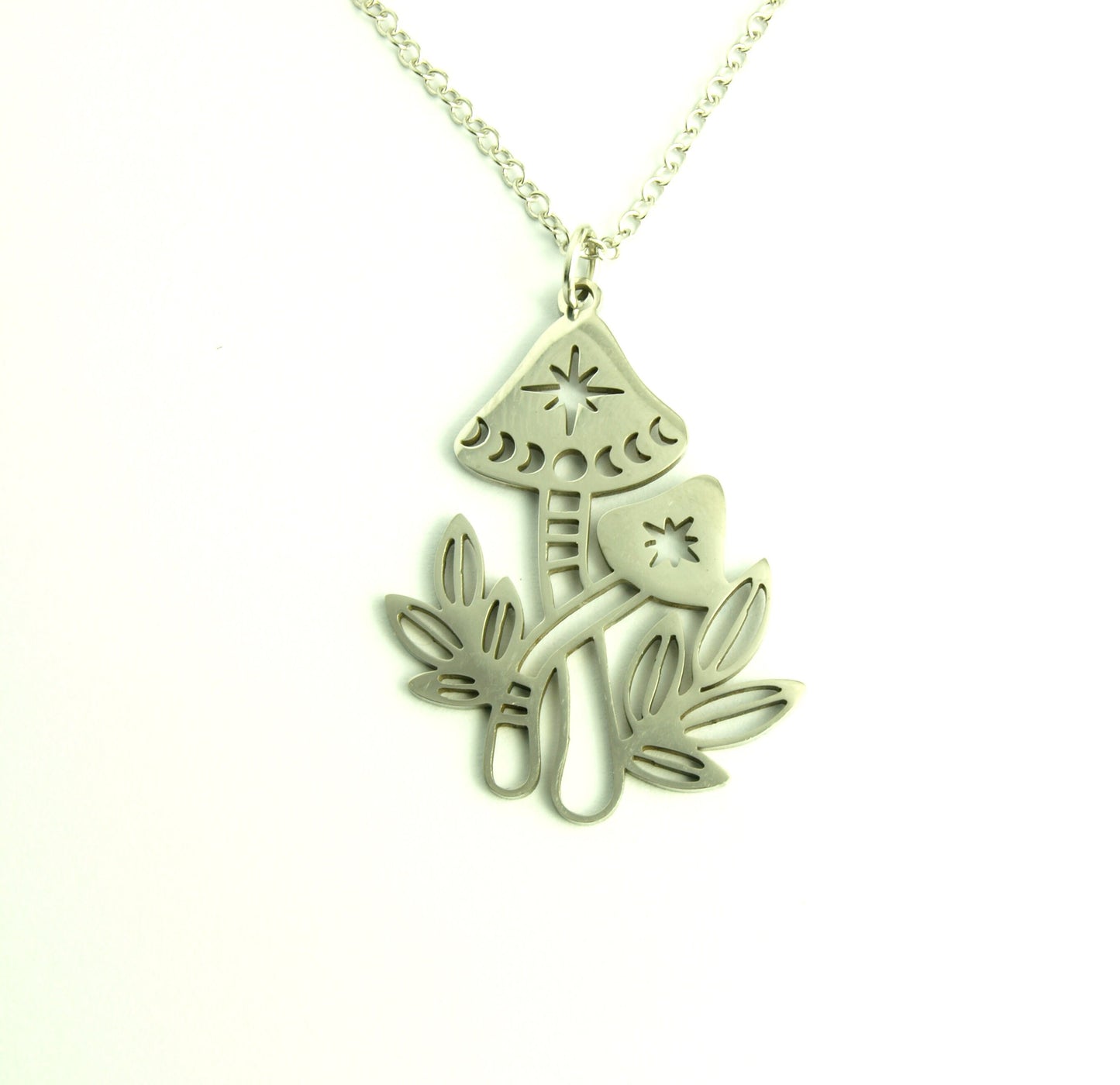 Kette Pilze Magic Mushrooms zaubern Hexe Anhänger Edelstahl silbern