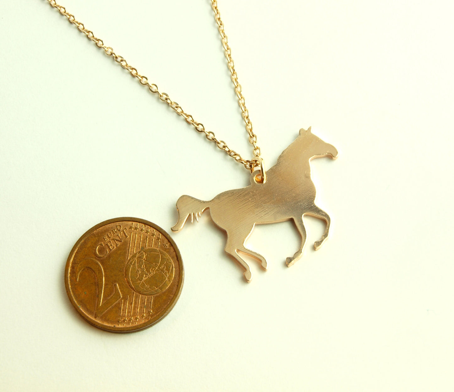 Kette Pferd Anhänger rosé golden