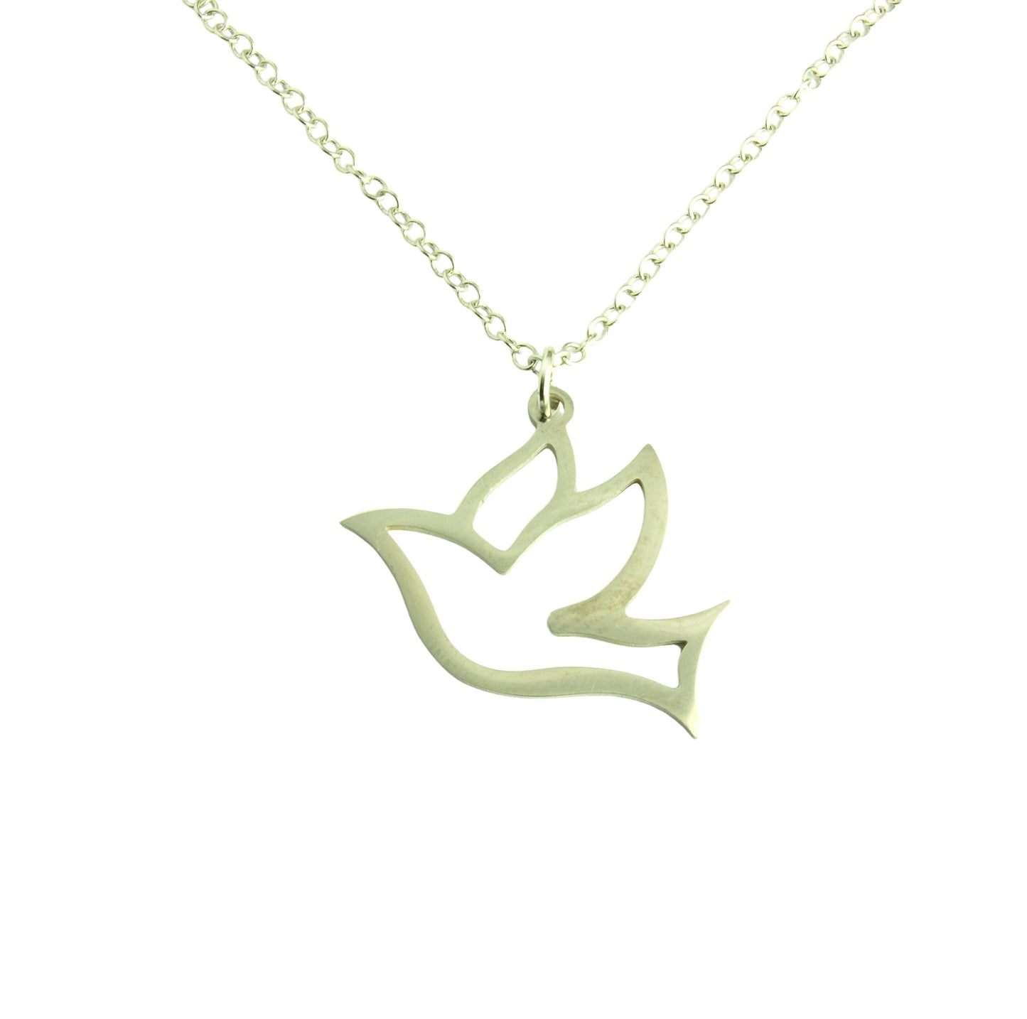 Kette Friedenstaube Vogel Taube Edelstahl Anhänger silbern