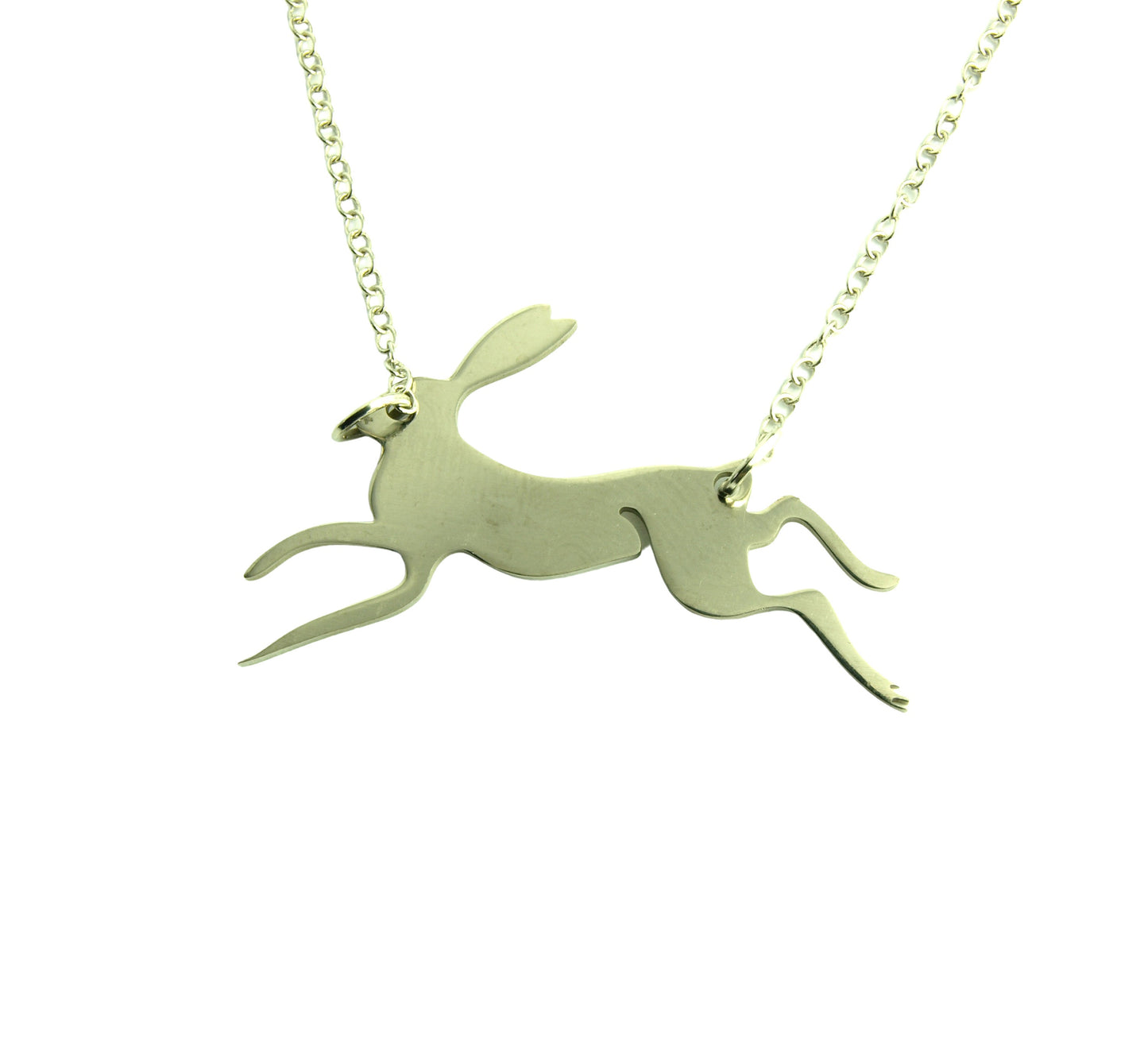 Kette Hase Kaninchen Wald Natur Edelstahl Anhänger silbern