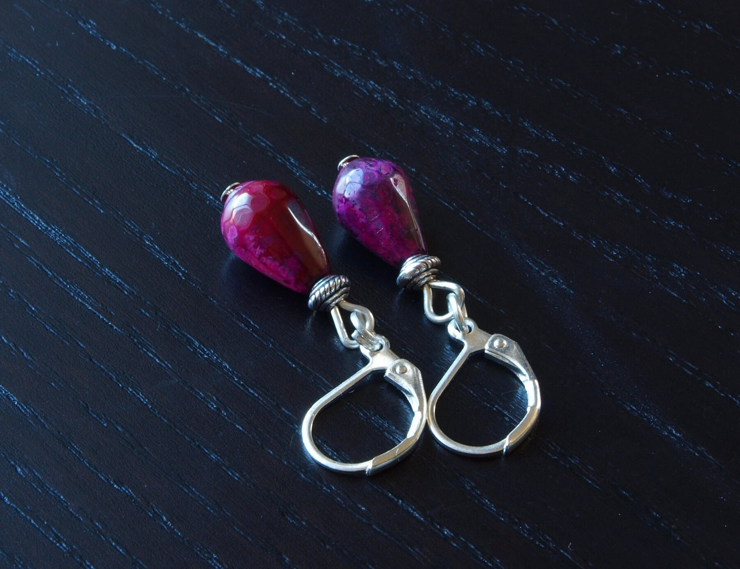 Ohrringe Perlen nach Wahl Jade Achat rosa pink grün bronze silber